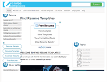 Tablet Screenshot of findresumetemplates.com